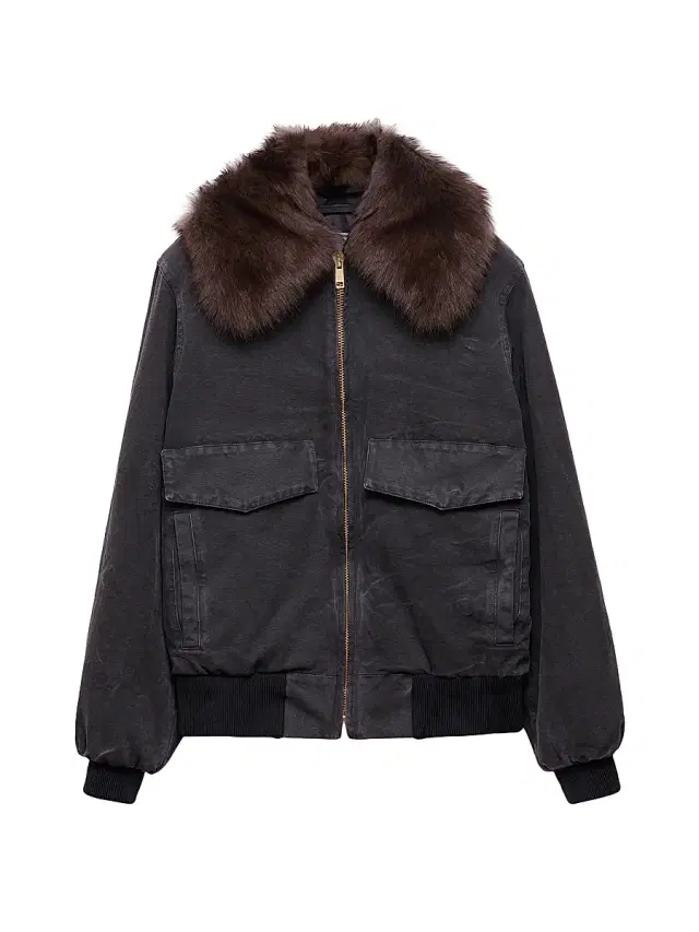 Women's Canvas Blouson Jacket - Black