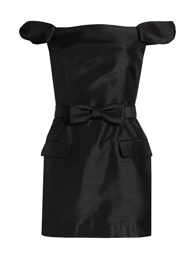 NICHOLAS Women's Pema Taffeta Off-The-Shoulder Minidress - Black