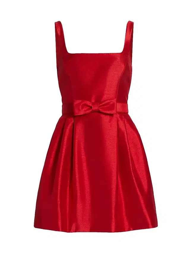 Women's Winx Taffeta Bow-Detailed Minidress - Crimson