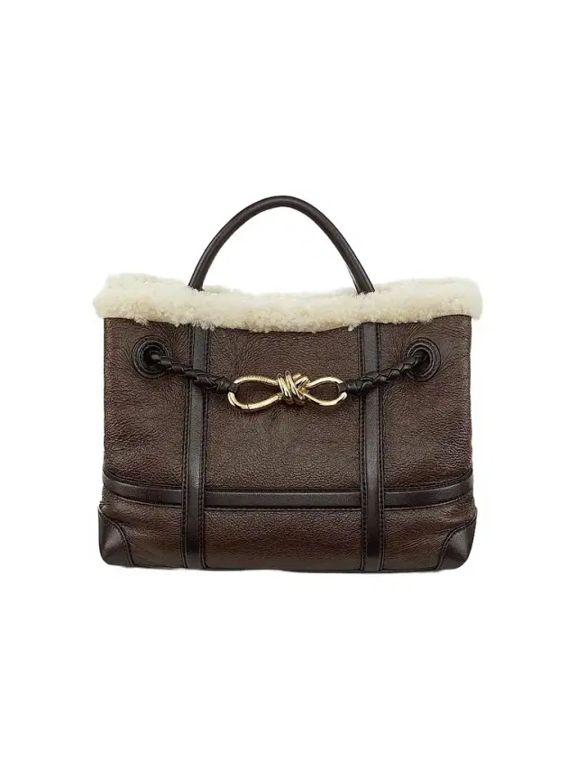 Bottega Veneta Women's Andiamo Leather-Shearling Top-Handle Bag - Teddy