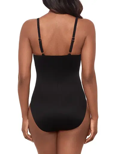 Miraclesuit Swim Women's Network News Mariposa Gathered One-Piece Swimsuit - Black - Size 16 | Thumbnail 4 Miraclesuit Swim Women's Network News Mariposa Gathered One-Piece Swimsuit - Black - Size 16 | Thumbnail 4
