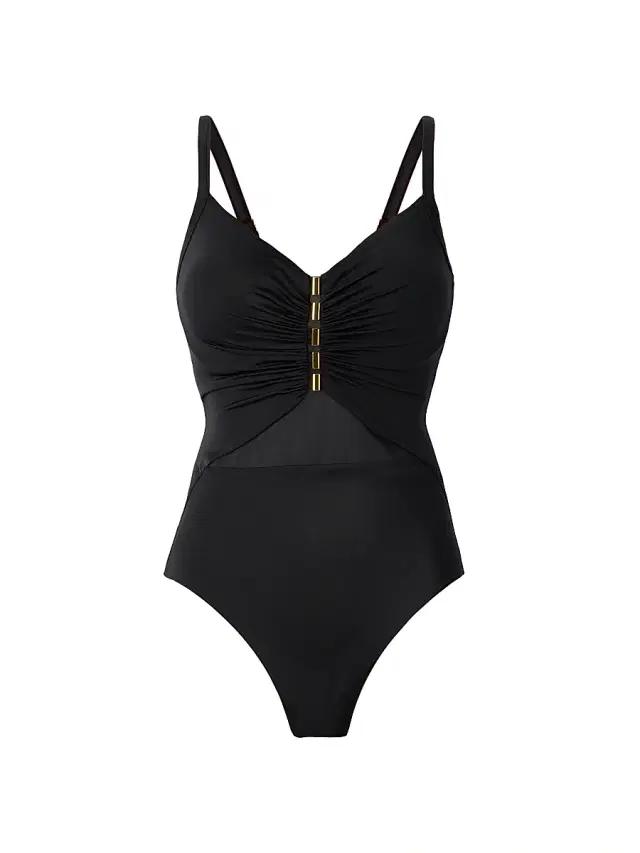 Women's Network News Mariposa Gathered One-Piece Swimsuit - Black