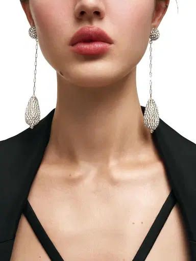 Saulé Women's Étoile Marcelle 18K-Gold-Plated & Rhinestone Earrings - Silver | Thumbnail 2 Saulé Women's Étoile Marcelle 18K-Gold-Plated & Rhinestone Earrings - Silver | Thumbnail 2