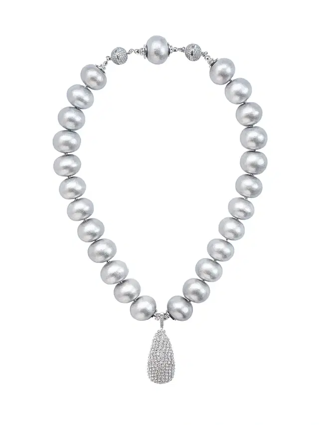 Women's La Dolce Vita Serafina Mixed-Media Pendant Necklace - Lunar Glow