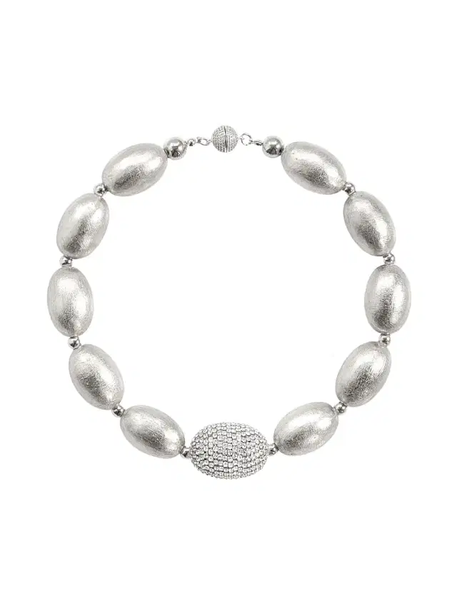 Women's Étoile Chérie Mixed-Media Beaded Necklace - Silver Sheer