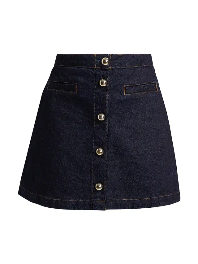 Reformation Women's Amara High-Rise Denim Miniskirt - Ondine