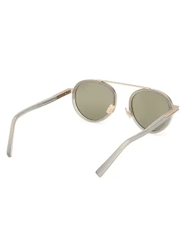 ZEGNA Men's 51MM Round Metal Sunglasses - Grey Gold Grey | Thumbnail 6