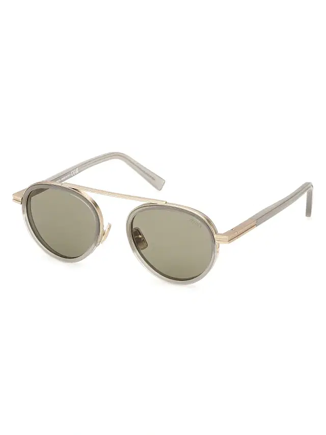 Men's 51MM Round Metal Sunglasses - Grey Gold Grey