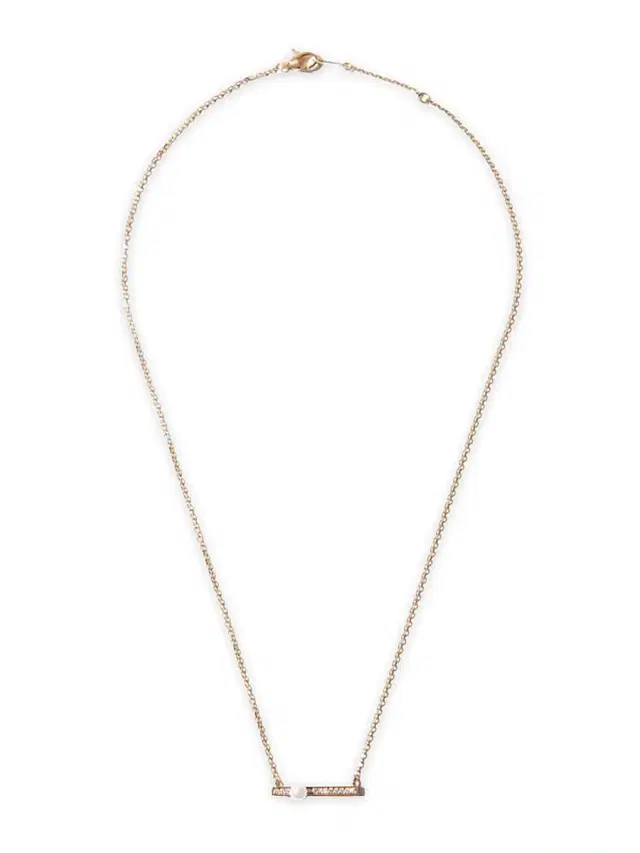 Women's Sea Of Beauty 14K Yellow Gold, Freshwater Pearl & 0.09 TCW Diamond Bar Pendant Necklace - Pearl