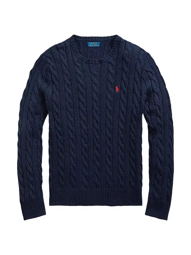 Men's Cable-Knit Cotton Sweater - Andover Cream