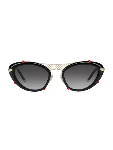 Christian Louboutin Women's Miss Z 54MM Oval Sunglasses - Shiny Black | Thumbnail 3
