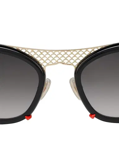 Christian Louboutin Women's Miss Z 54MM Oval Sunglasses - Shiny Black | Thumbnail 5