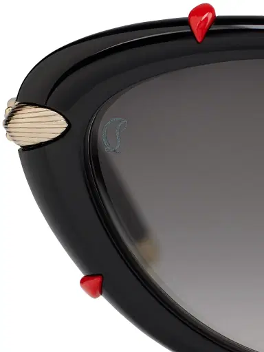 Christian Louboutin Women's Miss Z 54MM Oval Sunglasses - Shiny Black | Thumbnail 6