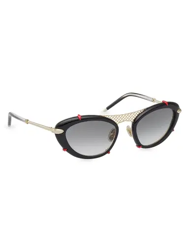 Christian Louboutin Women's Miss Z 54MM Oval Sunglasses - Shiny Black | Thumbnail 8