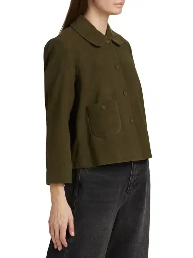 Ba&sh Women's Milos Leather Jacket - Khaki - Size Large | Thumbnail 4