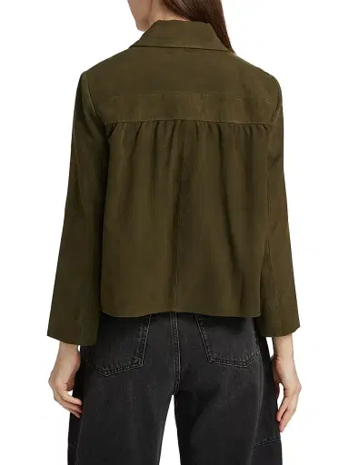 Ba&sh Women's Milos Leather Jacket - Khaki - Size Large | Thumbnail 5