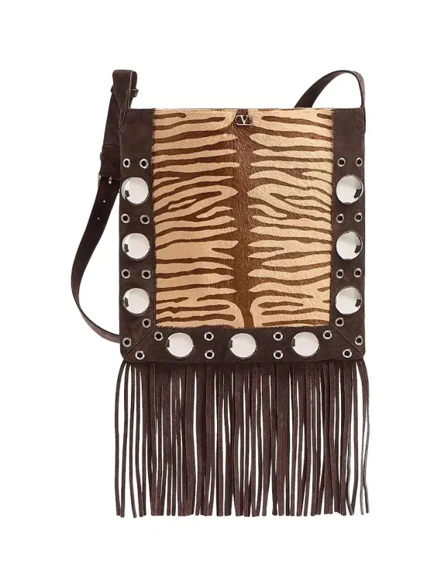 Women's Nellcote Shoulder Bag in Animalier Pony-Effect Calfskin - Beige Brown
