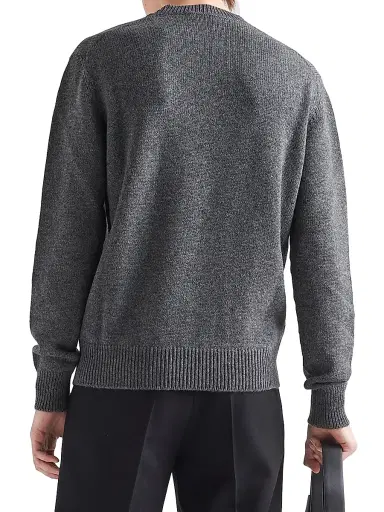 Prada Men's Cashmere Sweater - Grey - Size 44 | Thumbnail 3 Prada Men's Cashmere Sweater - Grey - Size 44 | Thumbnail 3