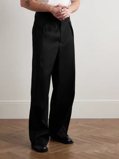 Enfants Riches Déprimés Boiler Room Wide-Leg Pleated Virgin Wool-Gabardine Trousers - Men | Thumbnail 3