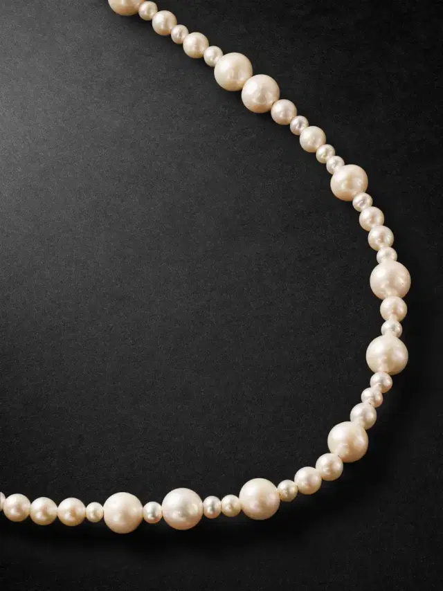 M. COHEN Perlina Sterling Silver and Pearl Necklace - Men
