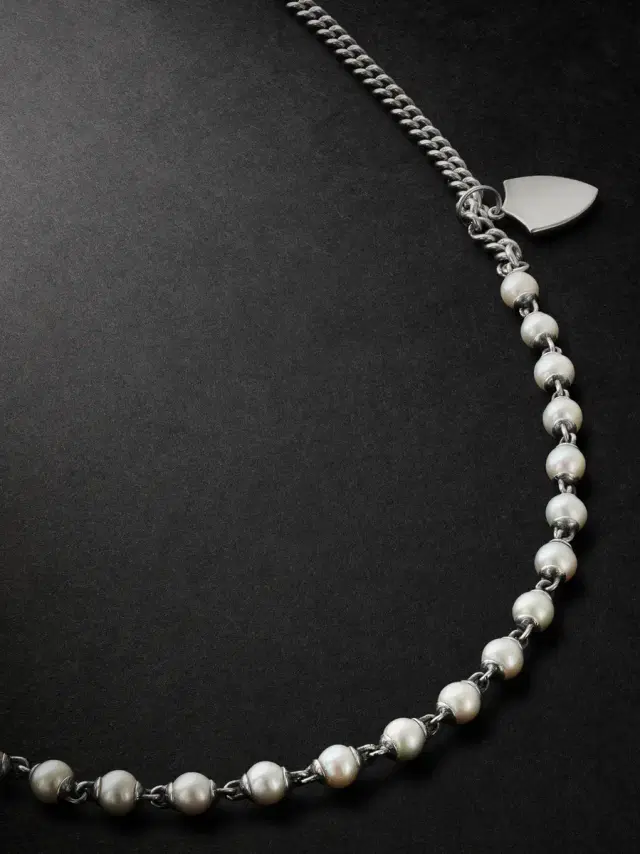 M. COHEN Mondi Pearl and Sterling Silver Pendant Necklace - Men
