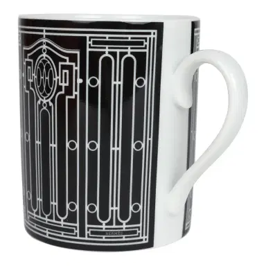 HERMÈS Hermes "H Deco" Black/White Porcelain Mug N°2 | Thumbnail 3