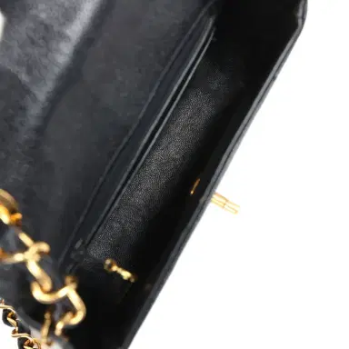 Chanel Vintage Chanel Square Chevron Envelope Flap Bag Black Caviar Gold Hardware | Thumbnail 8