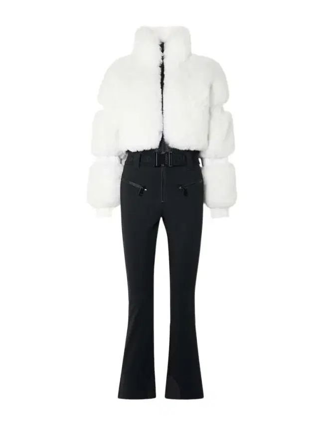 Lieke Belted Plush And Stretch-shell Ski Suit