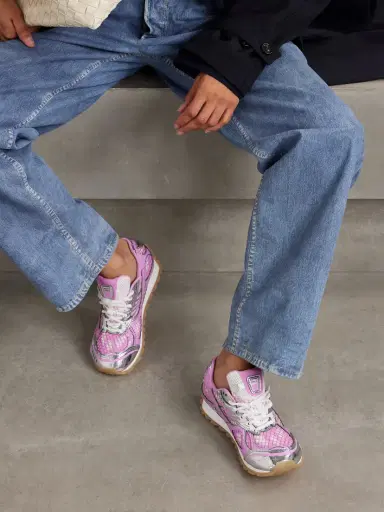 Bottega Veneta Orbit Metallic Rubber, Mesh And Fishnet Sneakers | Thumbnail 2 Bottega Veneta Orbit Metallic Rubber, Mesh And Fishnet Sneakers | Thumbnail 2