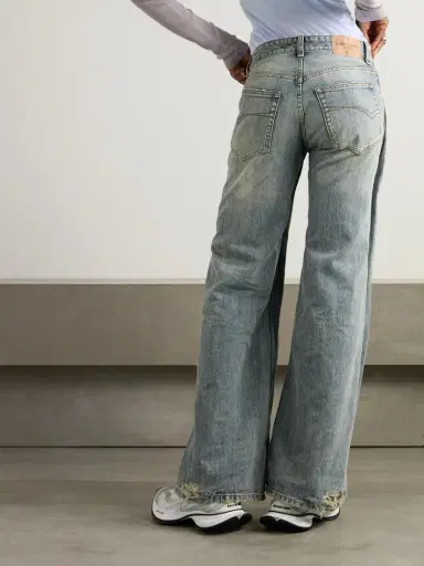 Balenciaga Distressed id-rise Wide-leg Jeans | Thumbnail 4
