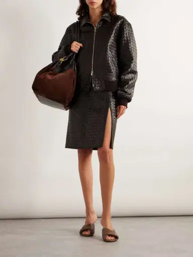 Bottega Veneta Intrecciato Leather Midi Wrap Skirt | Thumbnail 2 Bottega Veneta Intrecciato Leather Midi Wrap Skirt | Thumbnail 2