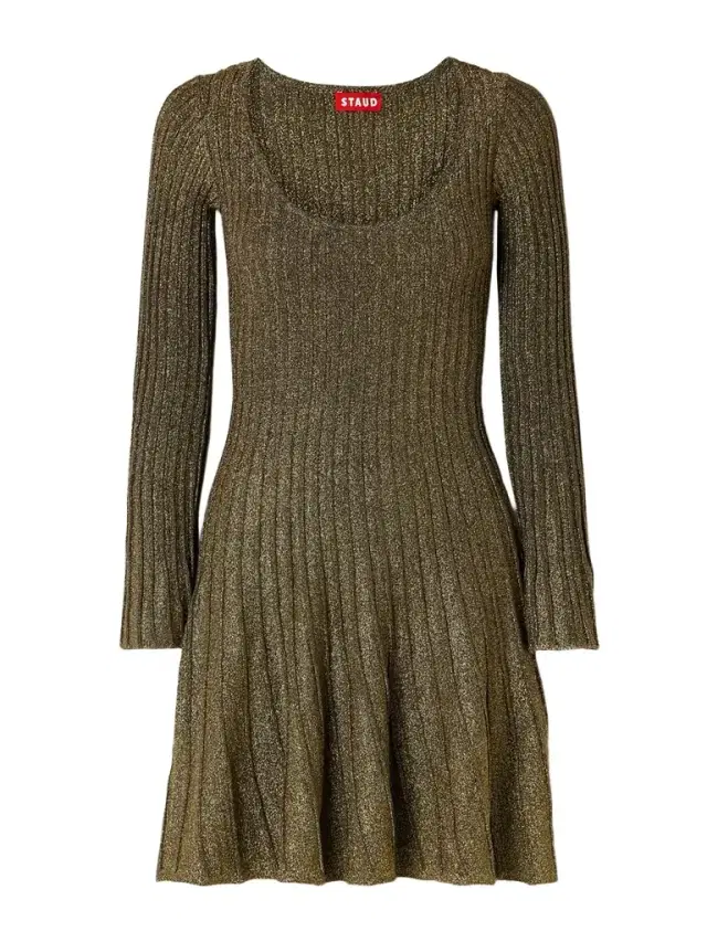 Raquel Metallic Ribbed-knit Mini Dress