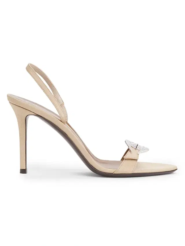 Giuseppe Zanotti Women's Silk Slingback Sandals - Tan