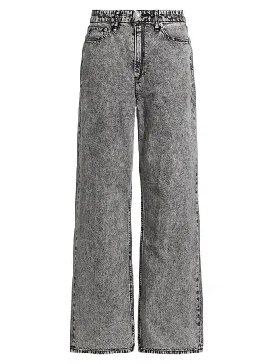 rag & bone Women's Featherweight Logan Wide-Leg Jeans - Slate Grey | Thumbnail 1