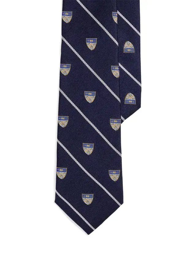 Boy's Silk Striped Tie - Navy