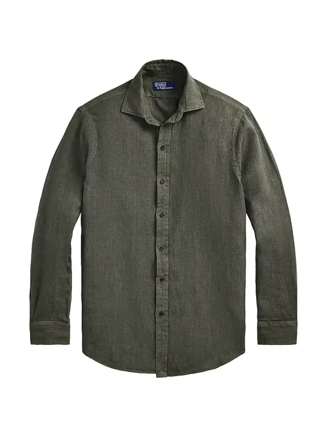 Men's Slub Linen Long-Sleeve Shirt - New Olive Men's Slub Linen Long-Sleeve Shirt - New Olive