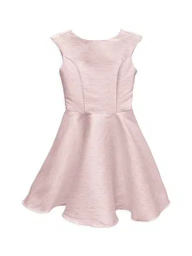 Un Deux Trois Girl's Cap Sleeve Metallic Jacquard Dress - Pink - Size 16 | Thumbnail 1