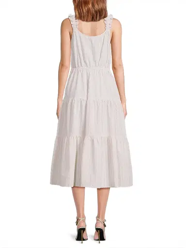 Harshman Women's Ophelia Seersucker Midi-Dress - Cream Sandstone Stripes - Size Medium | Thumbnail 5 Harshman Women's Ophelia Seersucker Midi-Dress - Cream Sandstone Stripes - Size Medium | Thumbnail 5