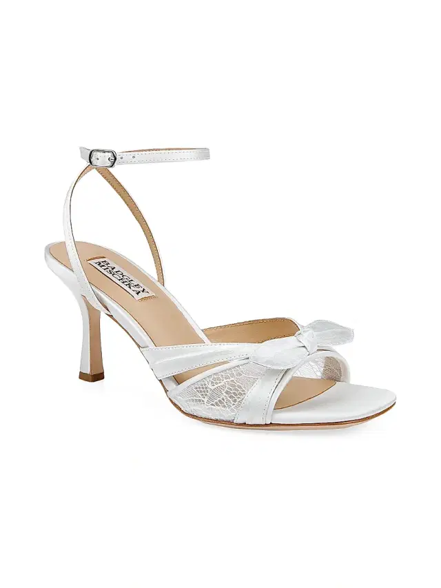 Badgley Mischka Women's Joselyn 75MM Satin Sandals - White Satin