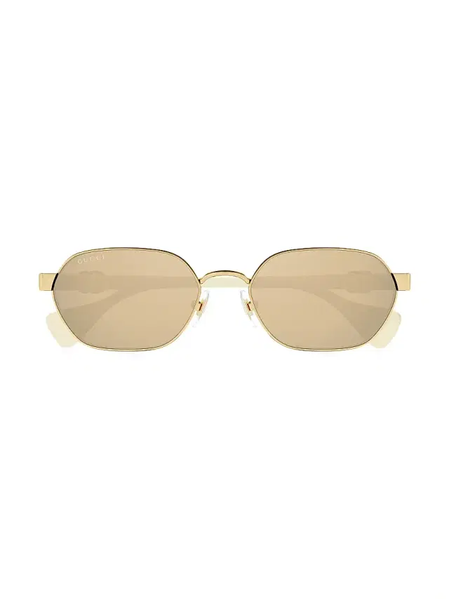 Gucci Women's Mini Running 56MM Oval Sunglasses - Gold  Yellow