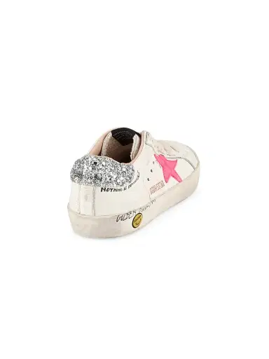 Golden Goose Girl's Super Star Low-Top Sneakers - Optic White Aragosta Fluo Silver 9 (Toddler) | Thumbnail 2