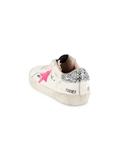 Golden Goose Girl's Super Star Low-Top Sneakers - Optic White Aragosta Fluo Silver 9 (Toddler) | Thumbnail 3