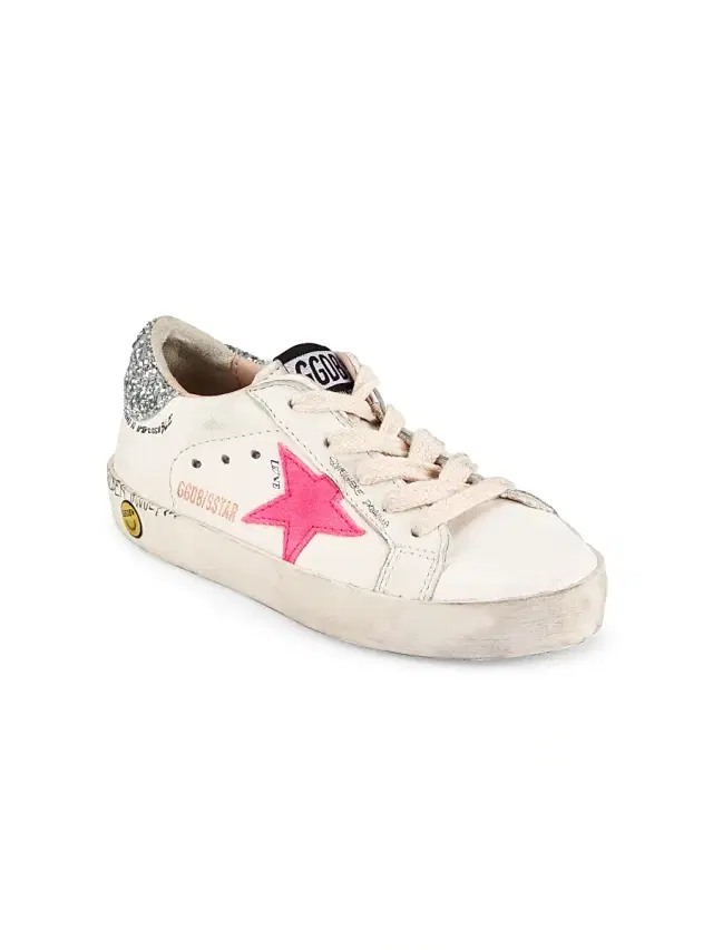 Girl's Super Star Low-Top Sneakers - Optic White Aragosta Fluo Silver 9 (Toddler)