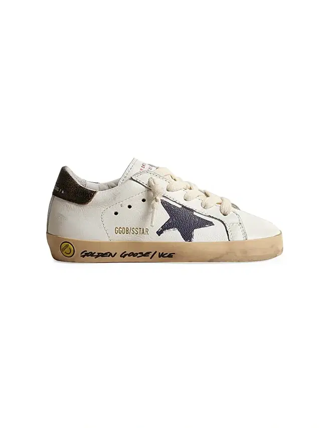 Golden Goose Boy's Super-Star Leather Low-Top Sneakers - White Navy Blue Black Tobacco 4 (Baby)