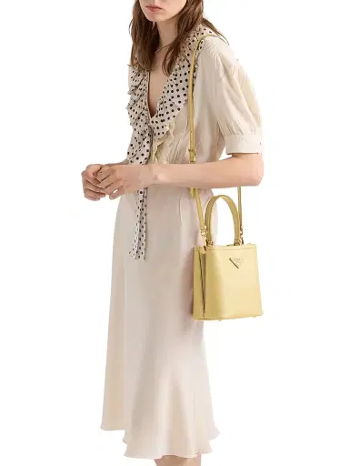 Prada Women's Panier Saffiano Leather Bucket Bag | Thumbnail 3