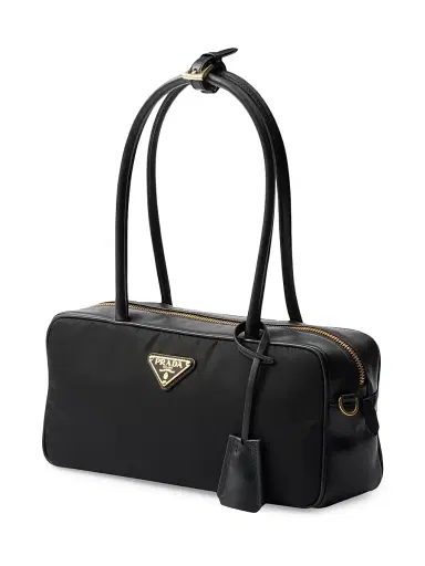 Prada Women's Re-Nylon and Leather Top Handle Bag - Black | Thumbnail 2 Prada Women's Re-Nylon and Leather Top Handle Bag - Black | Thumbnail 2