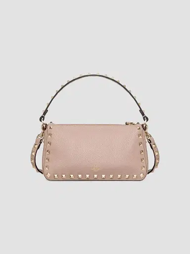 Valentino Garavani Women's Small Rockstud Grainy Calfskin Crossbody Bag - Poudre | Thumbnail 4