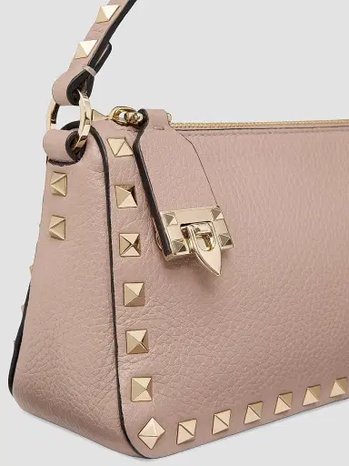 Valentino Garavani Women's Small Rockstud Grainy Calfskin Crossbody Bag - Poudre | Thumbnail 8