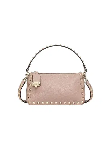 Valentino Garavani Women's Small Rockstud Grainy Calfskin Crossbody Bag - Poudre | Thumbnail 1