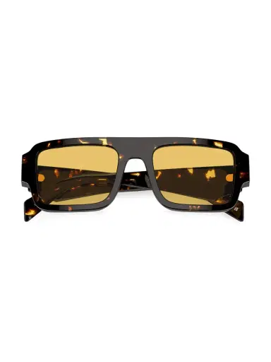 Prada Men's 55MM Square Sunglasses - Havana Multi Yellow | Thumbnail 5